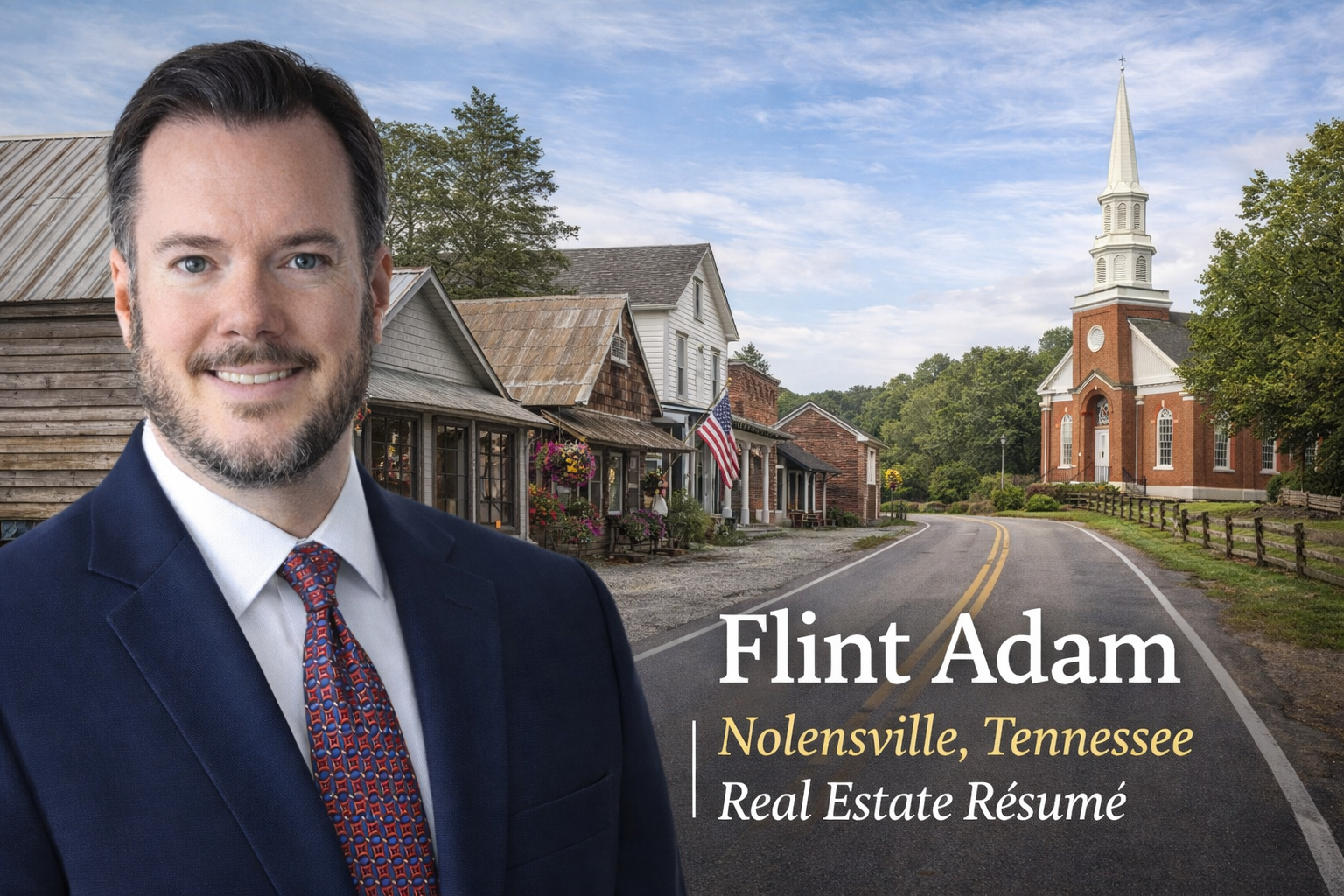 Flint Adam headshot — Nolensville, Tennessee real estate agent résumé banner